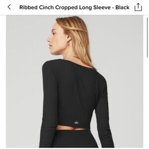 ALO Yoga Black Long Sleeve Crop Top